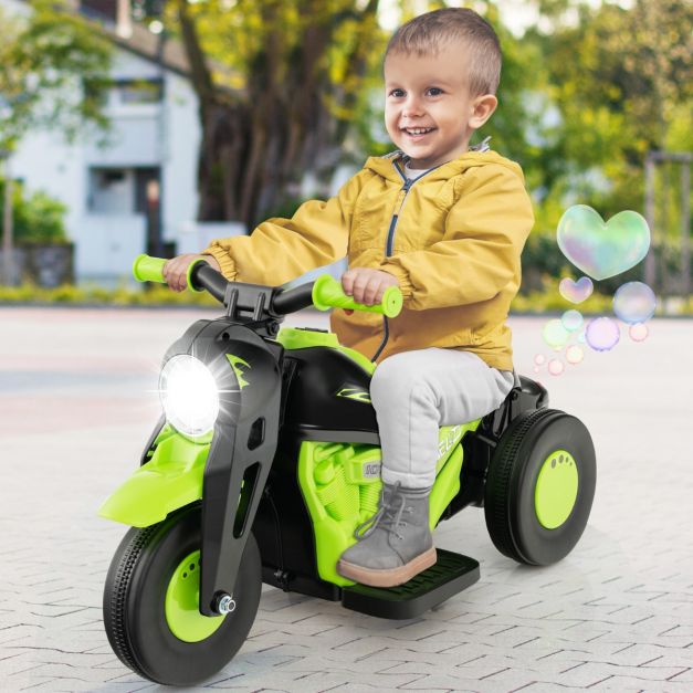Kids Electric 6V Ride-On Bike with Bubble Maker