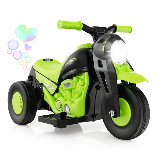 Kids Electric 6V Ride-On Bike with Bubble Maker