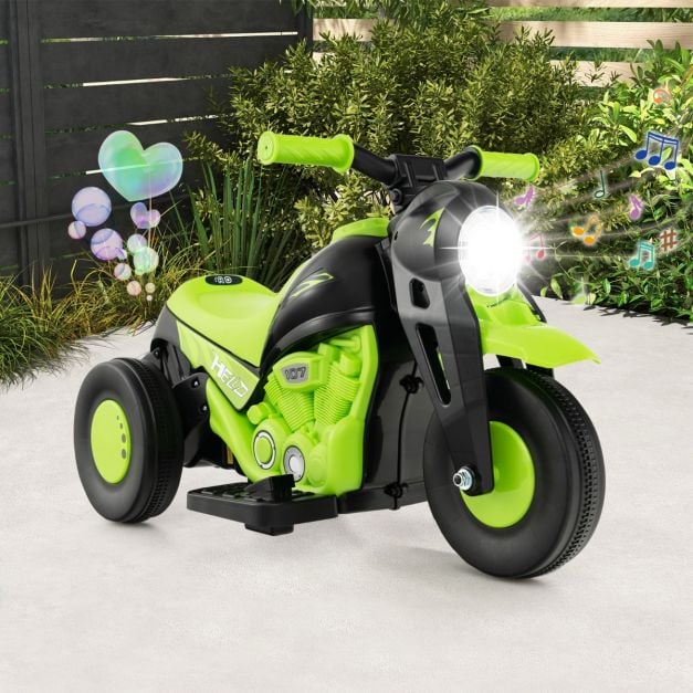 Kids Electric 6V Ride-On Bike with Bubble Maker