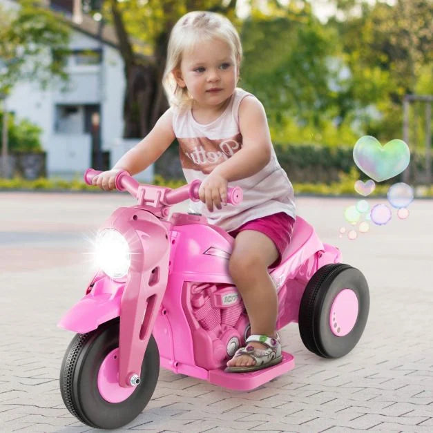 Kids Electric 6V Ride-On Bike with Bubble Maker