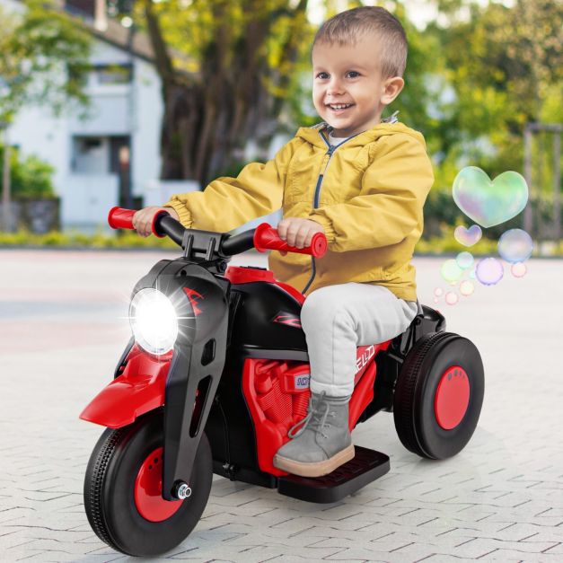 Kids Electric 6V Ride-On Bike with Bubble Maker