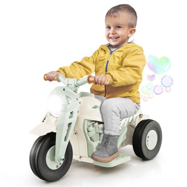 Kids Electric 6V Ride-On Bike with Bubble Maker