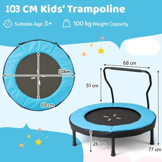 Fitness Trampoline for Kids with Handlebar – Indoor & Outdoor Use