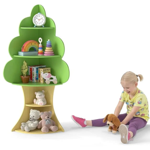 Tree-Shaped 5-Tier Bookshelf for Kids – Children’s Book Display Rack