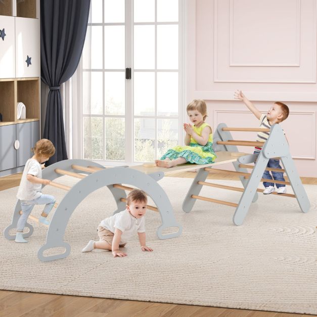 7-in-1 Toddler Climbing Frame with 6-Piece Indoor Baby Soft Play Set