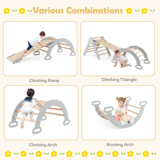 7-in-1 Toddler Climbing Frame with 6-Piece Indoor Baby Soft Play Set