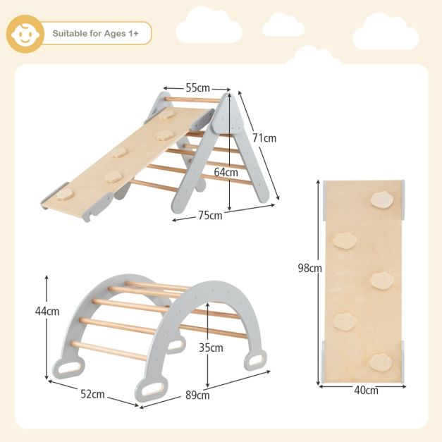 7-in-1 Toddler Climbing Frame with 6-Piece Indoor Baby Soft Play Set