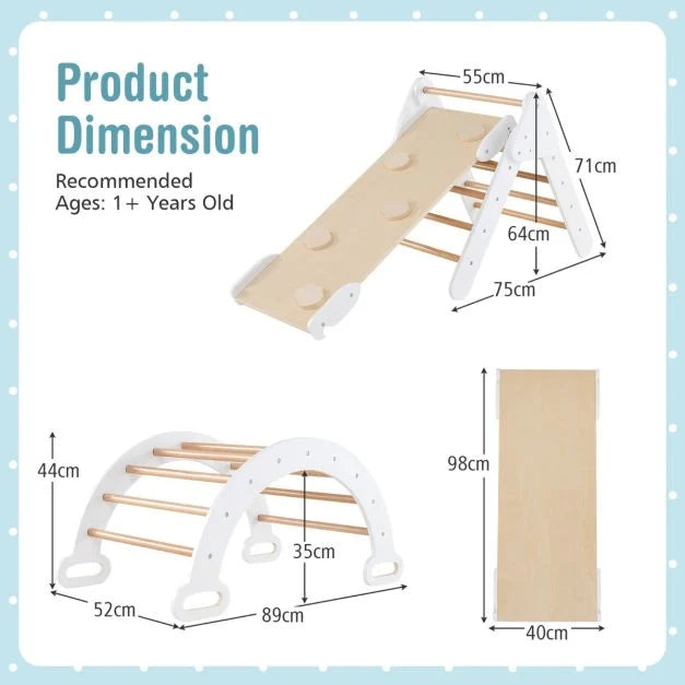 7-in-1 Toddler Climbing Frame with 6-Piece Indoor Baby Soft Play Set