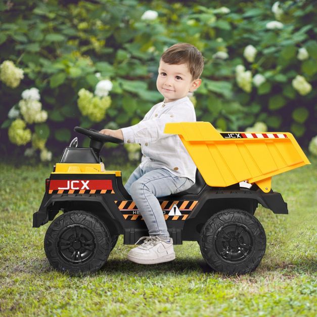 3-Speed Electric Ride-On Dump Truck for Kids with Remote Control & Music