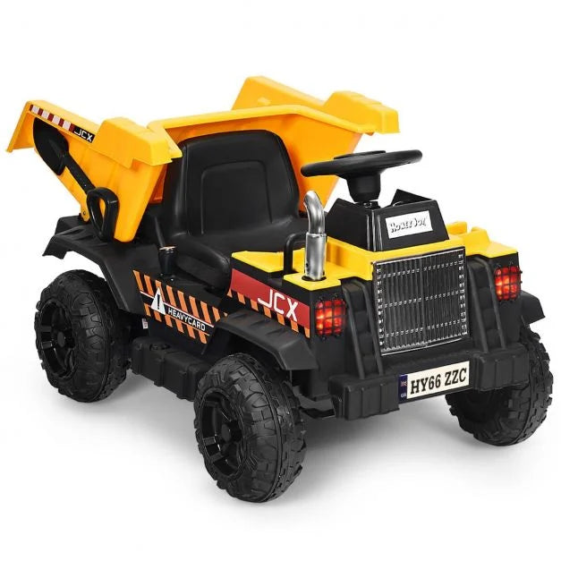 3-Speed Electric Ride-On Dump Truck for Kids with Remote Control & Music