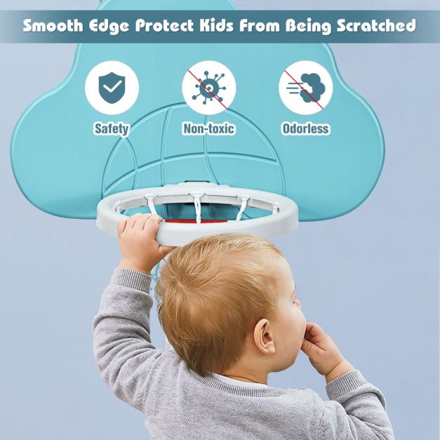 3-in-1 Toddler Basketball Hoop Set with 5 Adjustable Height Levels