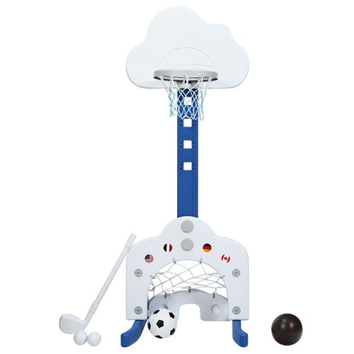 3-in-1 Toddler Basketball Hoop Set with 5 Adjustable Height Levels