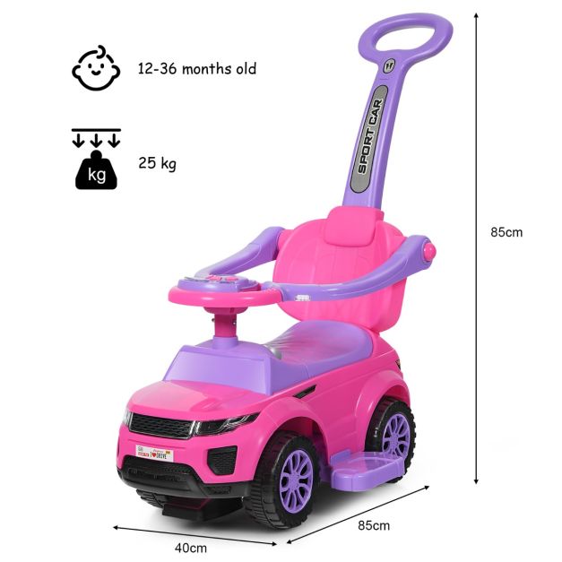3-in-1 Ride-On Push Car Stroller and Sliding Walking Car for Kids
