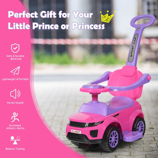 3-in-1 Ride-On Push Car Stroller and Sliding Walking Car for Kids