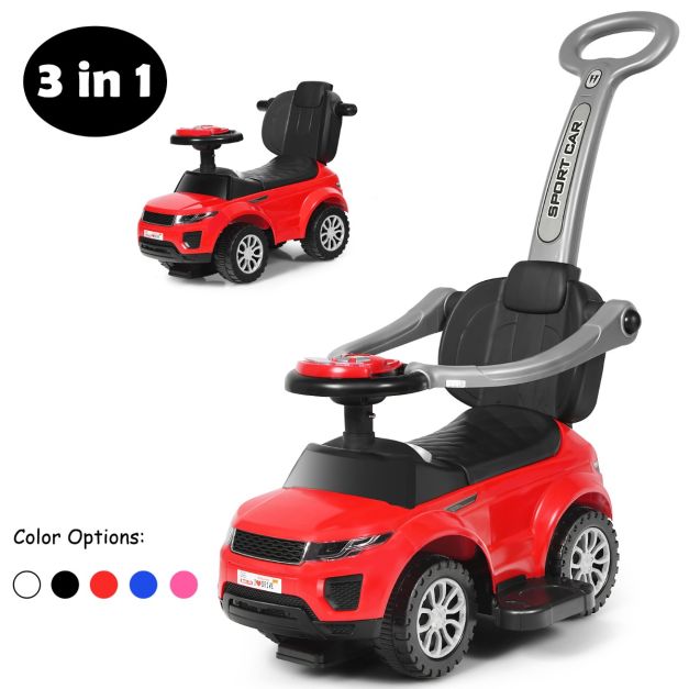 3-in-1 Ride-On Push Car Stroller and Sliding Walking Car for Kids