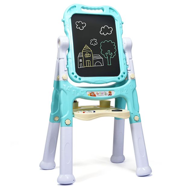 Double-Sided Kids Easel with Magnetic Board for Painting and Art