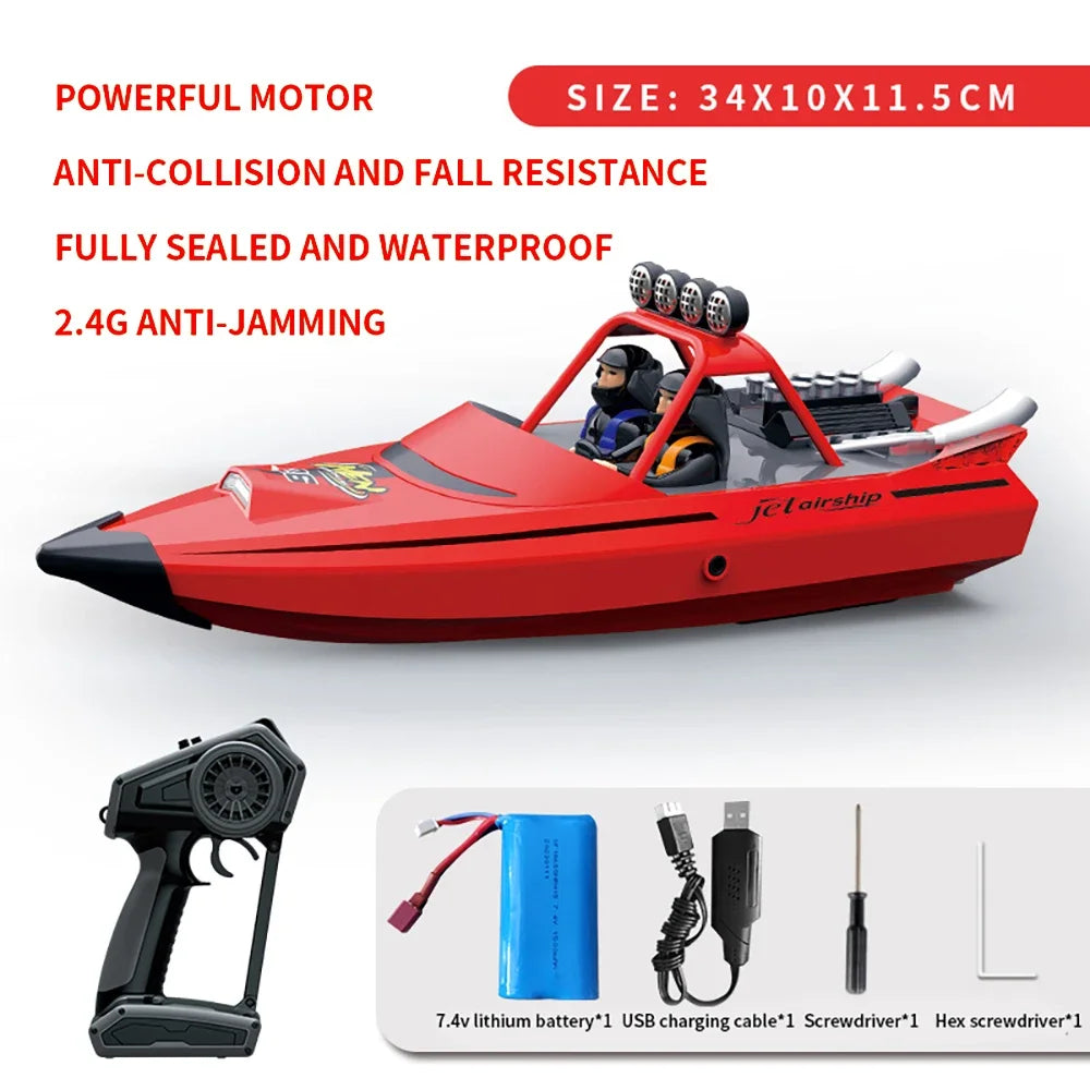 2.4GHz TY725 RC Turbojet High-Speed Remote Control Boat with Low Battery Alarm Toy