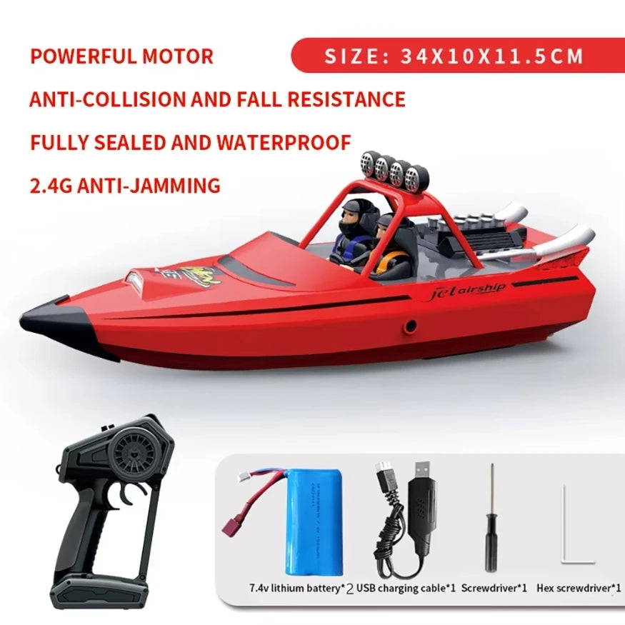 2.4GHz TY725 RC Turbojet High-Speed Remote Control Boat with Low Battery Alarm Toy