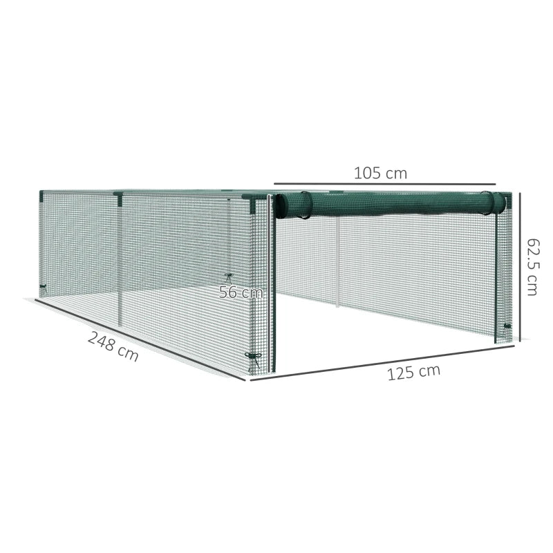 Durable Plant Protection Cage with Door, Green, 8' x 4' Garden Cover