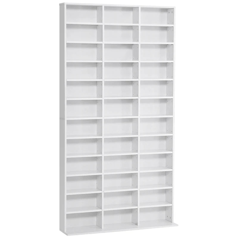 White Storage Organizer, 33 Adjustable Compartments, Display Shelf