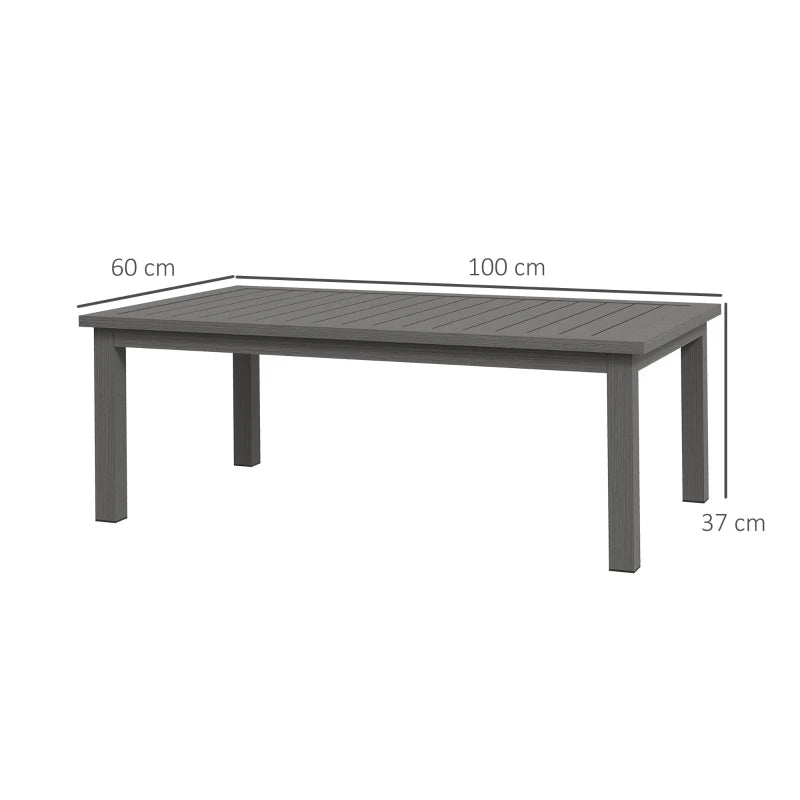 Brown Aluminium Outdoor Coffee Table for Garden, Patio or Balcony – 100cm x 60cm