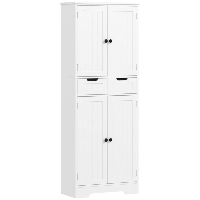 Tall Bathroom Cabinet in White – Freestanding Storage Organizer