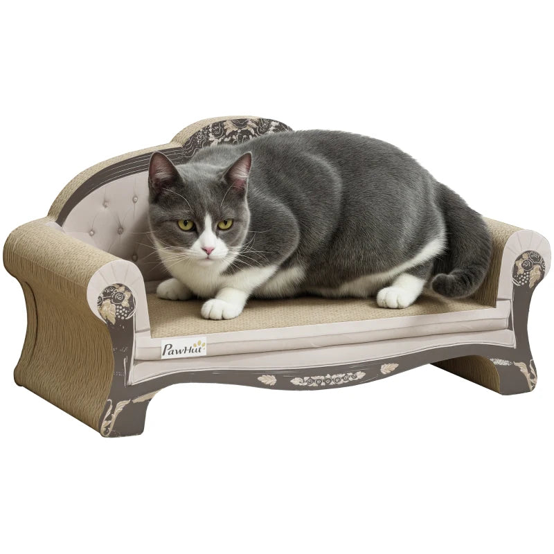 Cat Scratcher Lounge with Catnip – 2-in-1 Brown Design