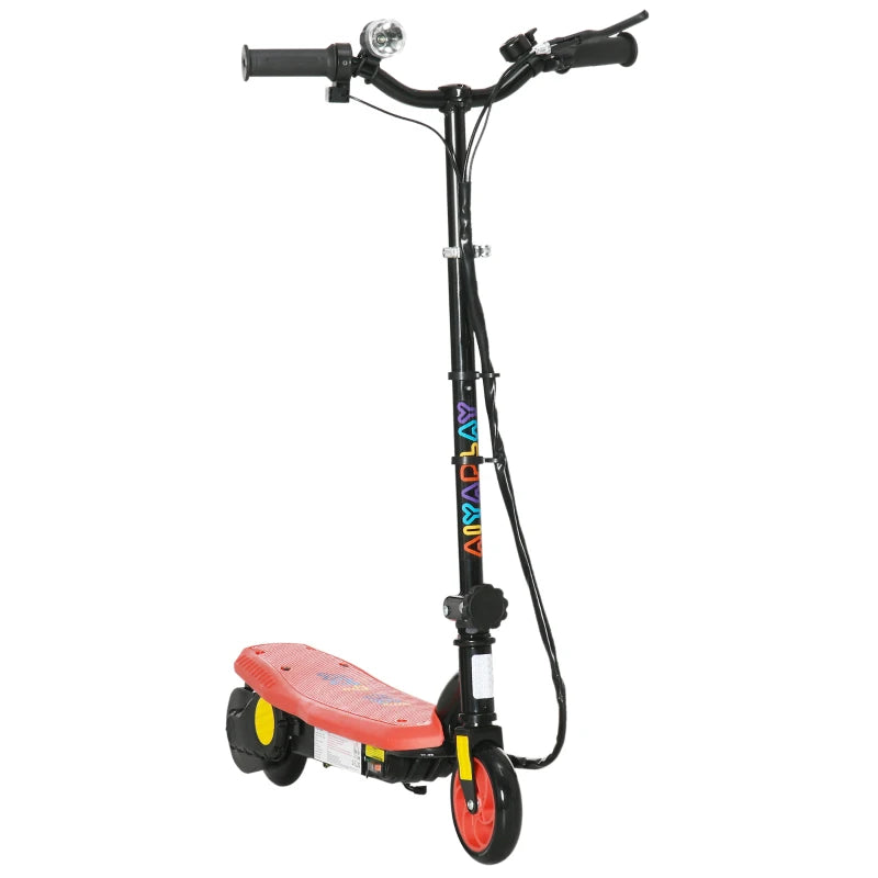 Electric Scooter for Kids Ages 7-14, Foldable with LED Headlights in Bright Red Color