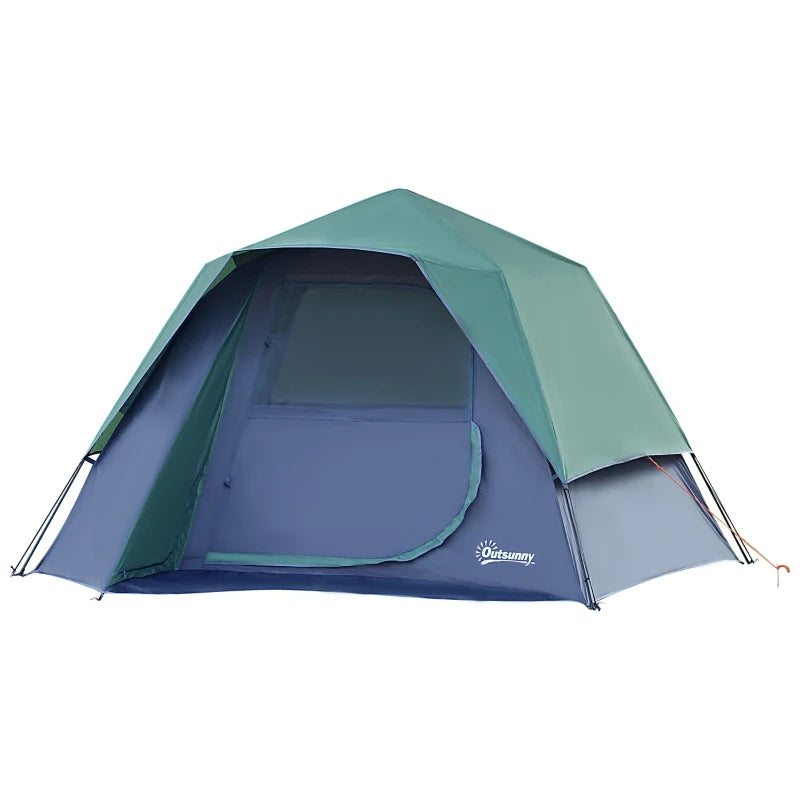 Green Fibreglass Camping Tent – 3-4 Person Lightweight Shelter