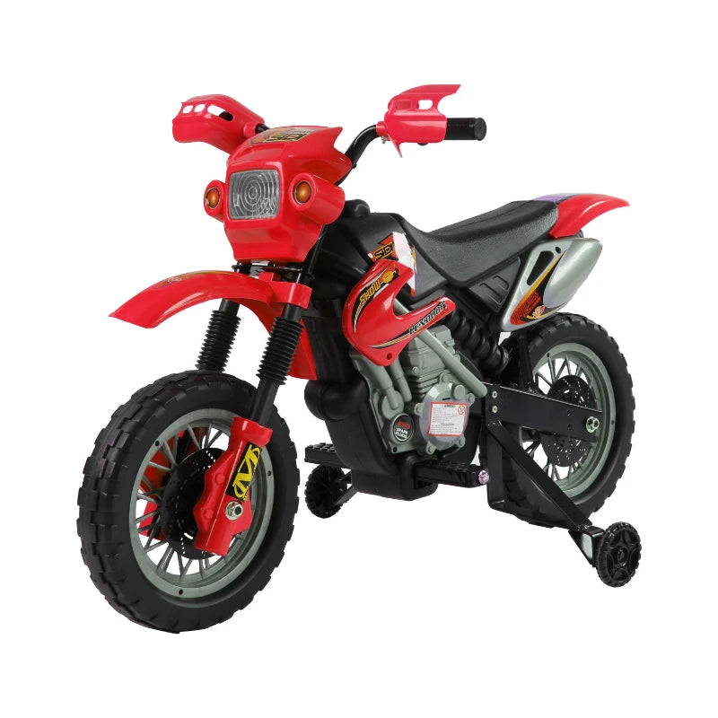 Children's 6V Electric Motorbike Ride-On Toy - Red Motorcycle Scooter for Ages 3-6