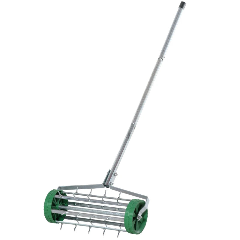 Heavy Duty Garden Lawn Aerator with Adjustable Handle – Rolling Steel Grass Roller