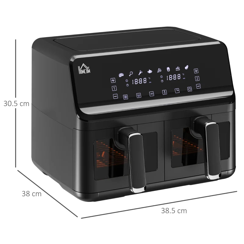 8L Dual Basket Air Fryer, Oil-Free Cooking, Sync Finish, 2500W