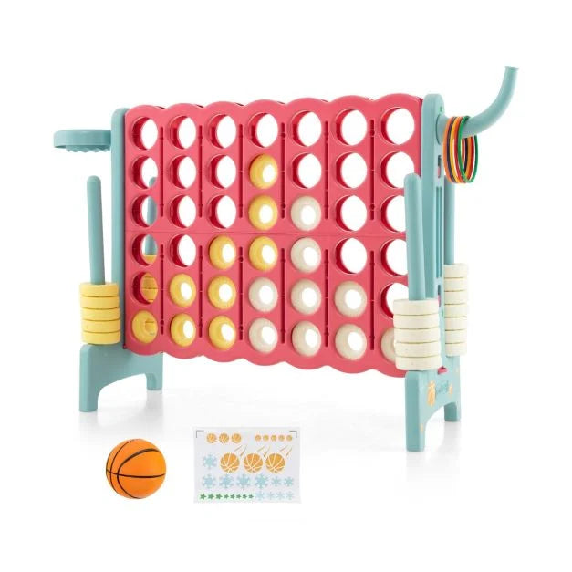 Upgraded 4-to-Score Game with Hoop & Ring for Family Fun, Kids & Adults