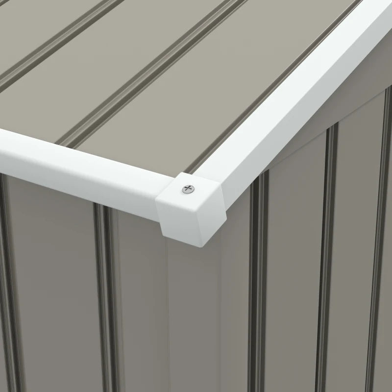 Durable Metal Outdoor Garden Storage Shed with Ventilation & Sliding Doors – Light Grey