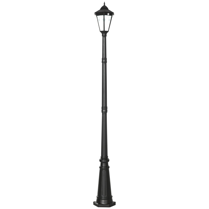 Solar LED Garden Lamp Post Light with PIR Sensor for Lawn, Pathway, and Driveway – 2.4m