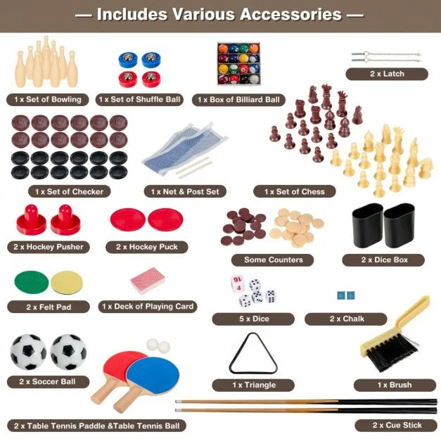 10-in-1 Multi Game Table – Stackable Combo for Game Room, Bar & Parties