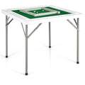 Foldable Square Mahjong Table with 4 Cup Holders and Chip Slots