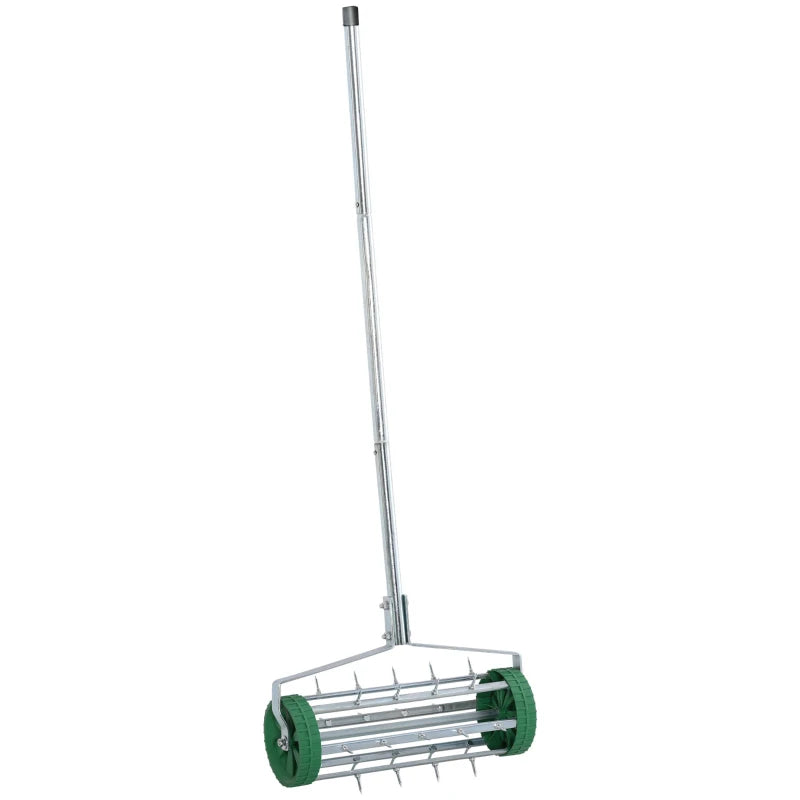 Heavy Duty Garden Lawn Aerator with Adjustable Handle – Rolling Steel Grass Roller