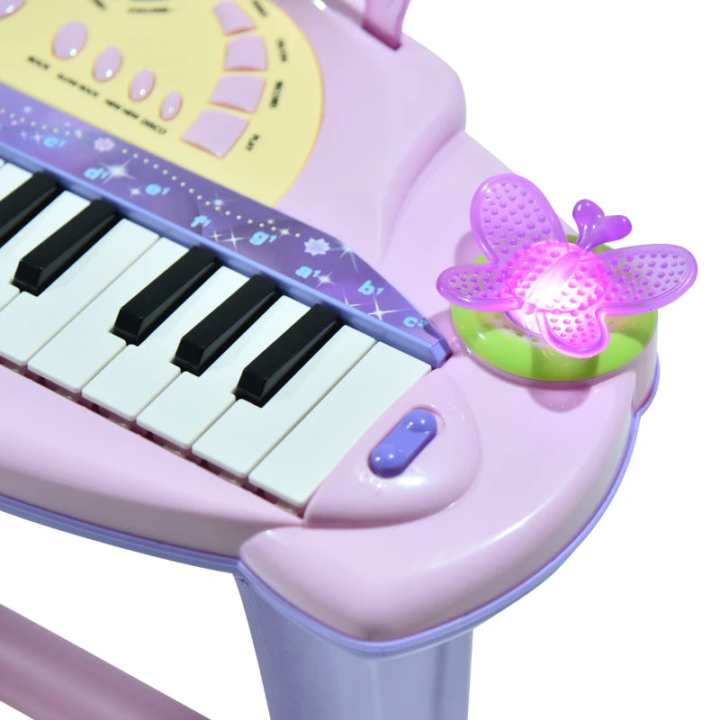 Educational Musical Keyboard Toy for Children with Stool & Mic, 32-Key Mini Electronic