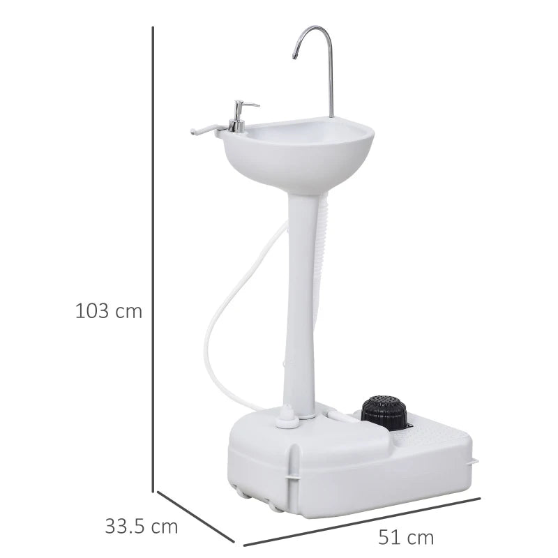 Outdoor Hand Wash Station – 17L Sink with Soap & Towel Holder