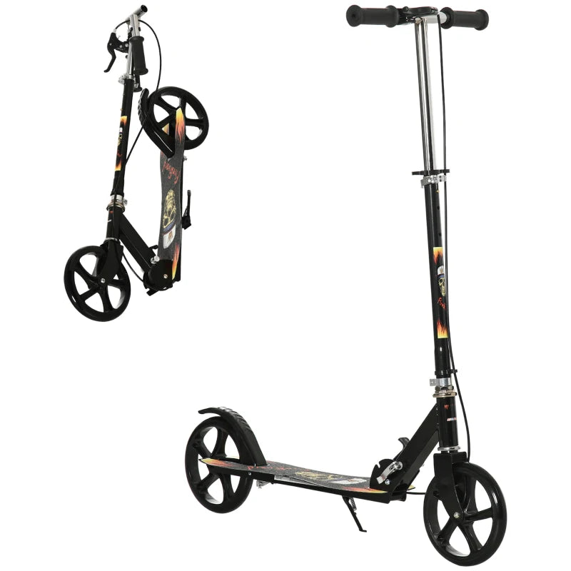 Youth Kick Scooter Ages 7-14 – Foldable, Rear Brake, Adjustable Handlebar – Black