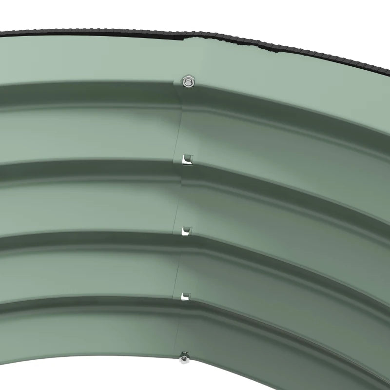 Raised Garden Bed Set of 2 Metal Planter Boxes with Safety Edging, Easy Assembly Green
