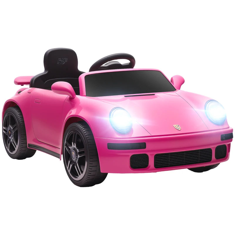 Pink Electric Kids Ride-On Car with Remote, Soft Start, MP3 Player, and LED Lights