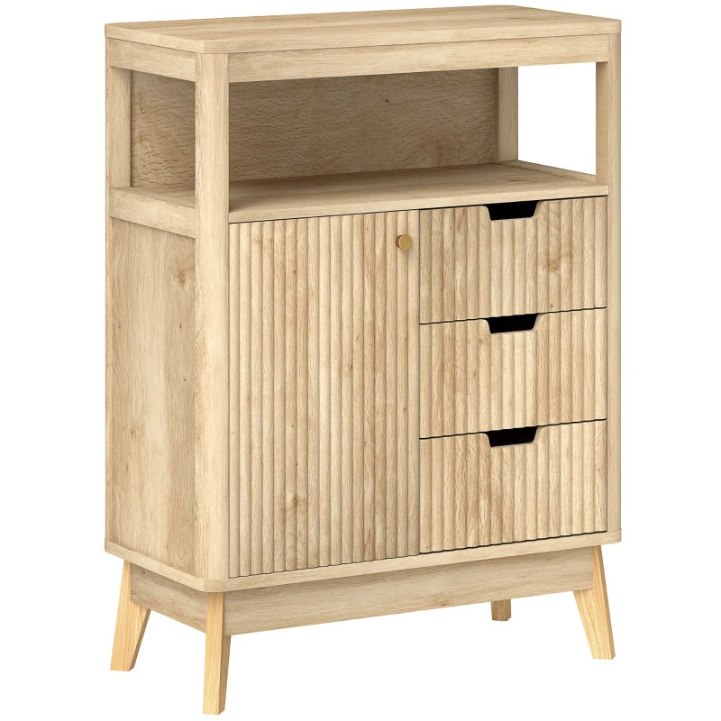Natural Finish Sideboard – Small with Drawers & Adjustable Shelf