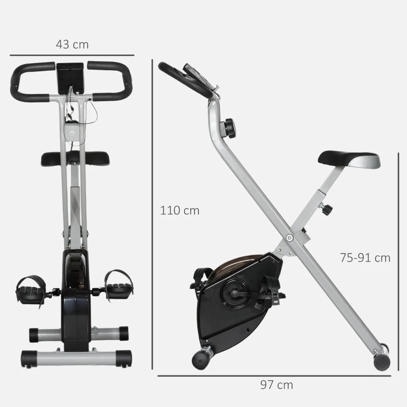 Home Gym Exercise Bike with Heart Rate Sensor – Black/Grey