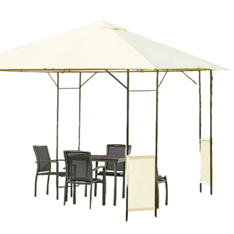 Cream Patio Garden Gazebo Marquee with Steel Frame and Water Resistant Canopy, 3x3m