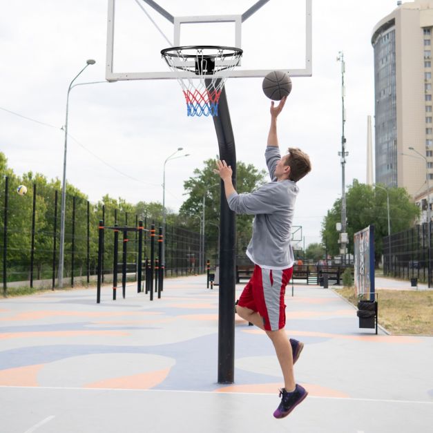 Wall Basketball Hoop with Double Spring and All-Weather Net