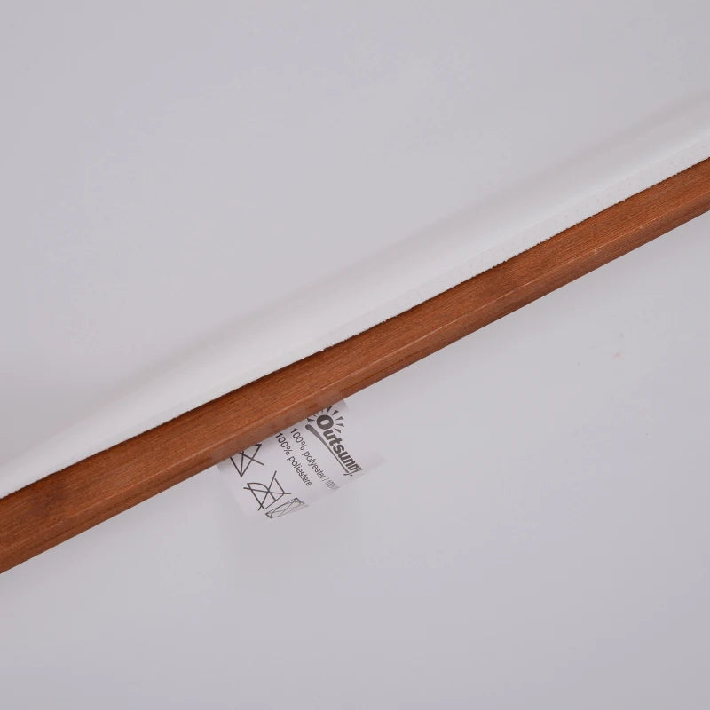 Durable white parasol with elegant wooden frame, perfect for patios and gardens – 2.7m
