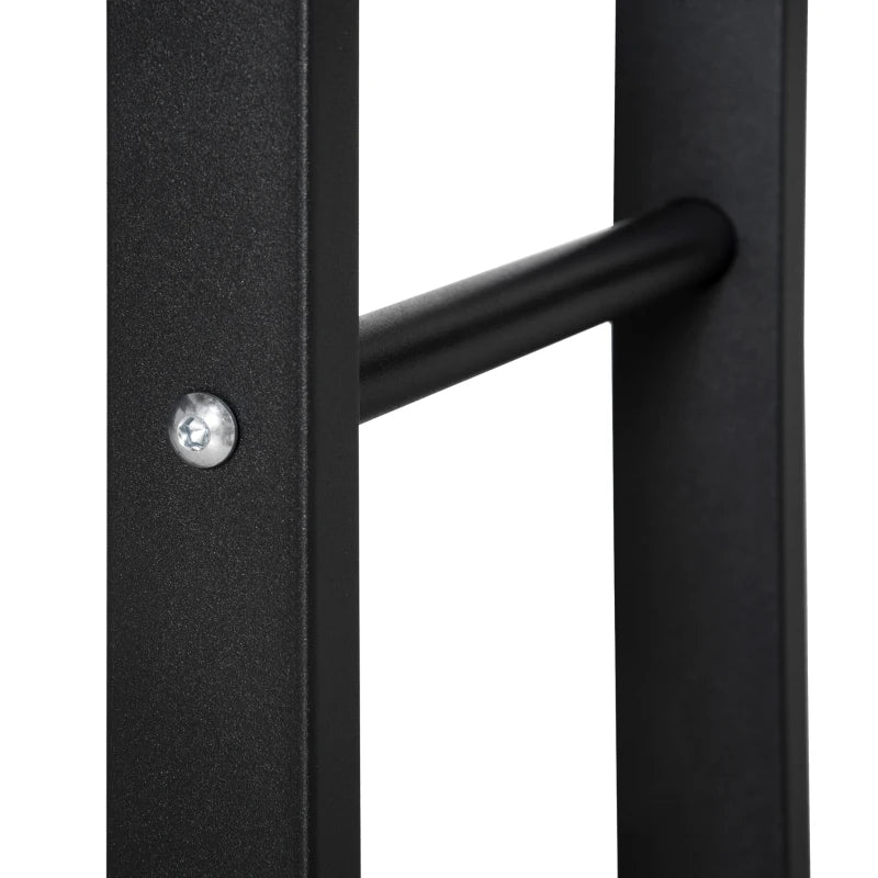 Tall Metal Firewood Log Holder with Side Rails, Rust-Resistant, Black, 40x25x100 cm