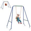 Toddler Garden Swing Two-in-One with Comfortable Seat and Safety Belt – Orange & Blue